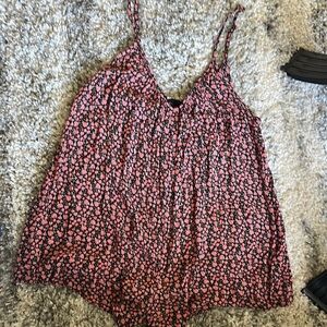 Floral Pink Spaghetti Strap Romper